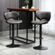 image 2 of HOMCOM Adjustable Bar Stools Set of 2, Swivel Leathaire Upholstered Barstools with Large Seat, Breakfast Bar Chairs with Back, Footrest and Steel Base, Dark Grey