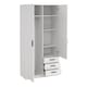 image 6 of Sprint Wardrobe with 2 Doors + 3 Drawers in White