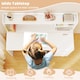 image 7 of COSTWAY Kids Study Desk and Chair Set Wooden Children Writing Table-White