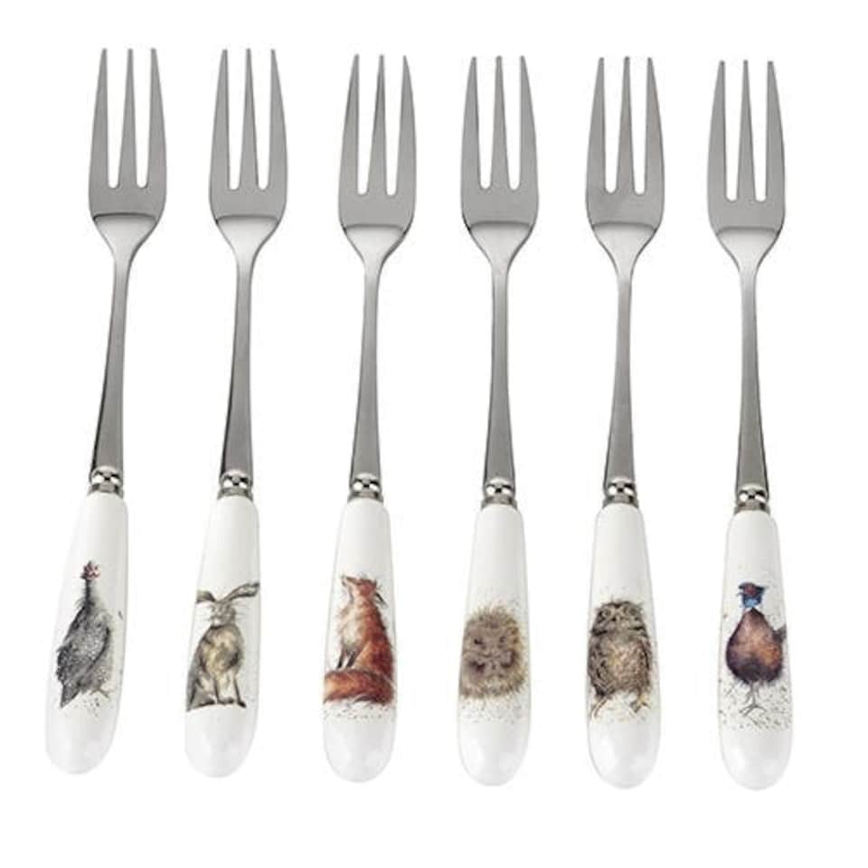 Wrendale Designs Country Animal Set Of 6 Pastry Forks