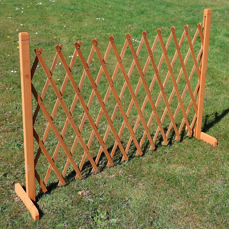 image 1 of Actiasgear - Expanding Wooden Trellis Fence Freestanding Garden Screen Divider Portable 6ft