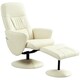 image 6 of HOMCOM PU Leather Armchair and Footrest Swivel Recliner w/ Ottoman Cream White