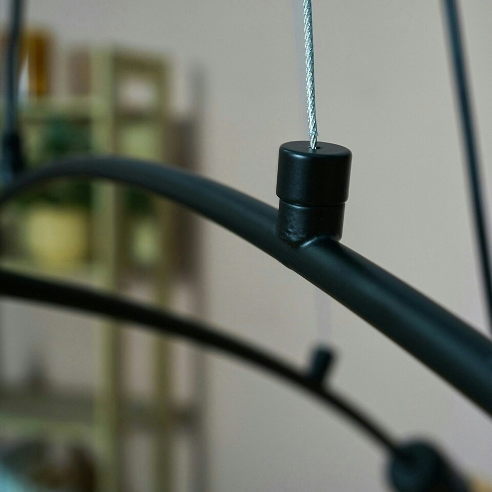 image 1 of ValueLights Sandie Matte Black Pendant Light and E27 GLS LED 4W Warm White 2700K Bulb