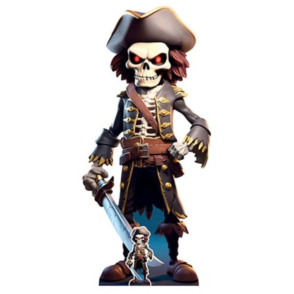 Cartoon Skeleton Pirate Halloween Lifesize Cardboard Cutout 164cm