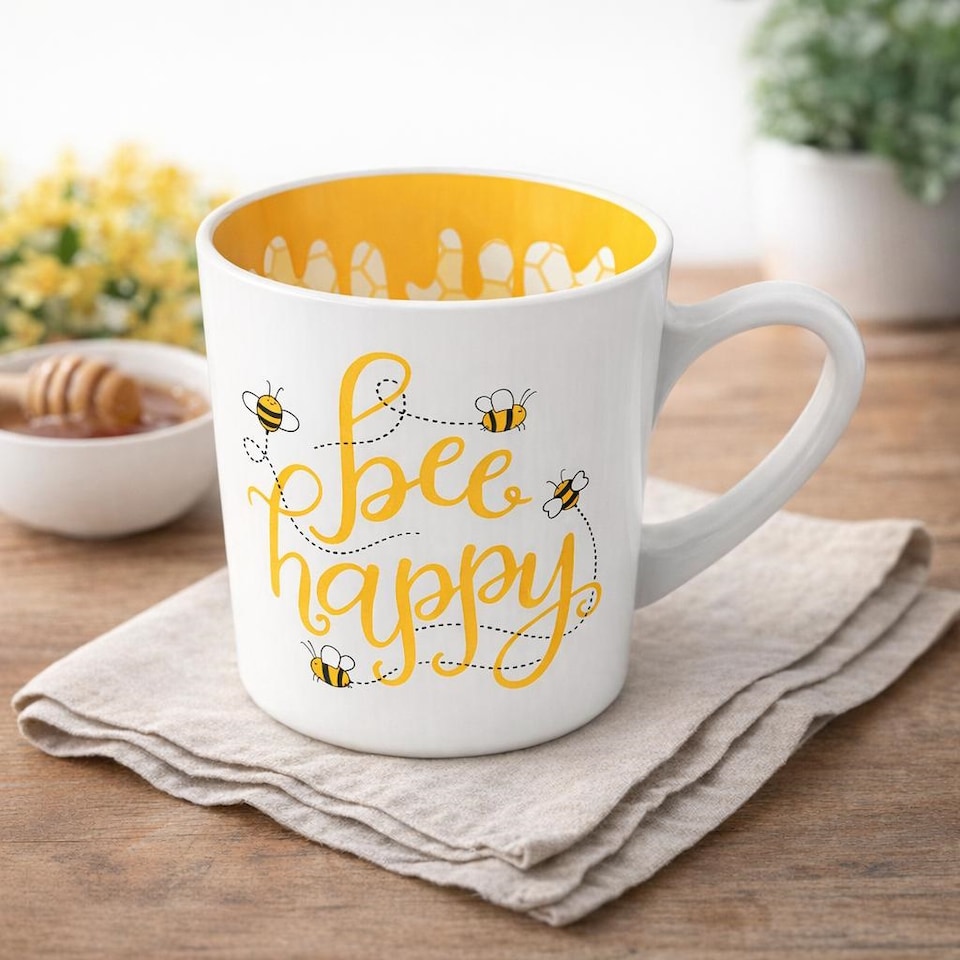 image 1 of Global Journey Gifts Novelty Mug - Bee Happy