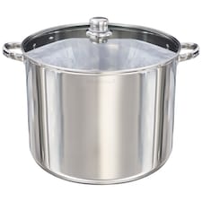 Buckingham Deep Stock Pot Stainless Steel with Glass Lid 32 cm , 19 Litre