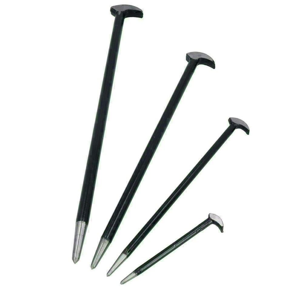 image 1 of 8pc Pry Bar Heel Toe Crow Bar Remover Removal Wrecking Knuckle Aligning Set
