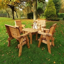 Little Fellas Deluxe Table Set, Wooden Garden Furniture for Children - W240 x D214 x H77 - Fully Assembled