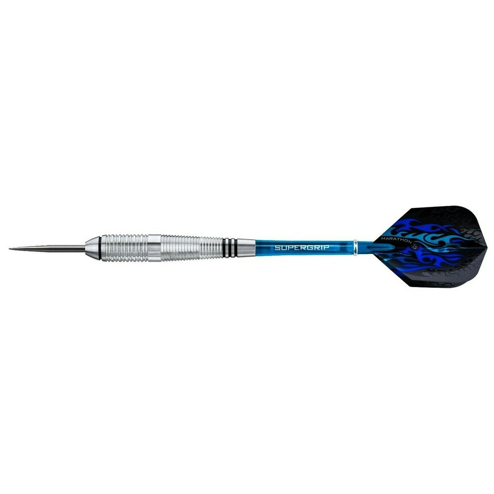 image 1 of Harrows Blaze Inox Steel Darts - Silver/Blue - 22g