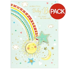 Simon Elvin Baby Boy Isabal Garden Rainbow Birthday Greetings Card (Pack of 6) - Multicoloured - One Size