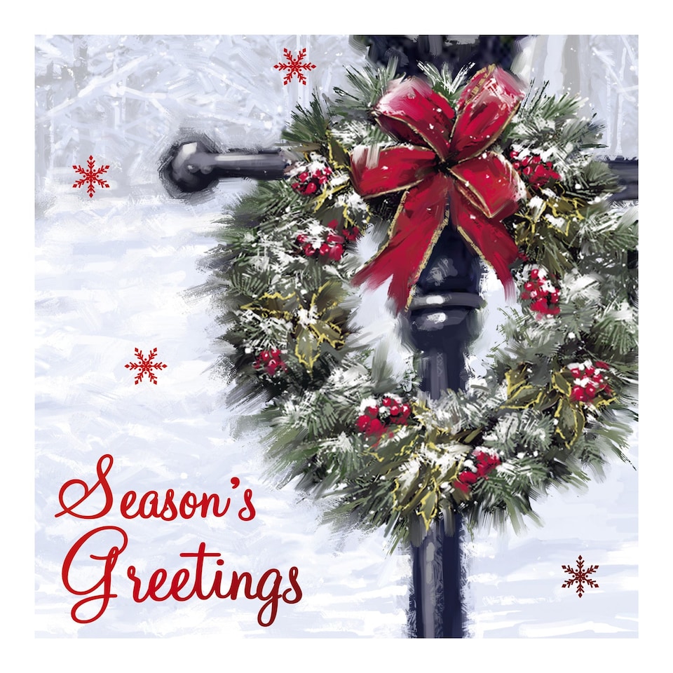 image 1 of Assorted Festive Christmas Village Greeting Cards - Pack of 12