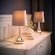 image 3 of ValueLights Teardrop Pair Chrome Touch Table Lamps Grey Shade & Bulbs | Grey