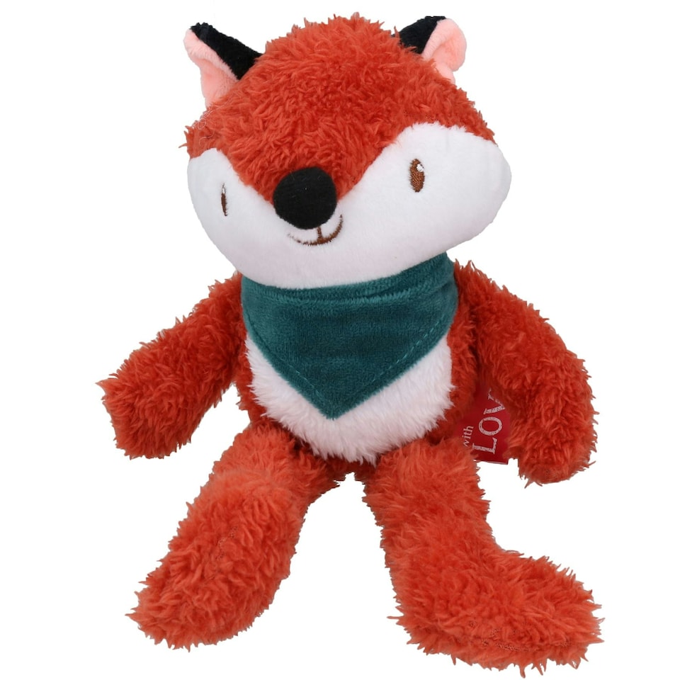 image 1 of Small Dog Christmas Gift Bandana Buddy Fox Squeak Plush Play Toy Xmas Present