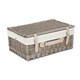 image 2 of 46cm Antique Wash Wicker Picnic Basket with Lining White | White | One Size