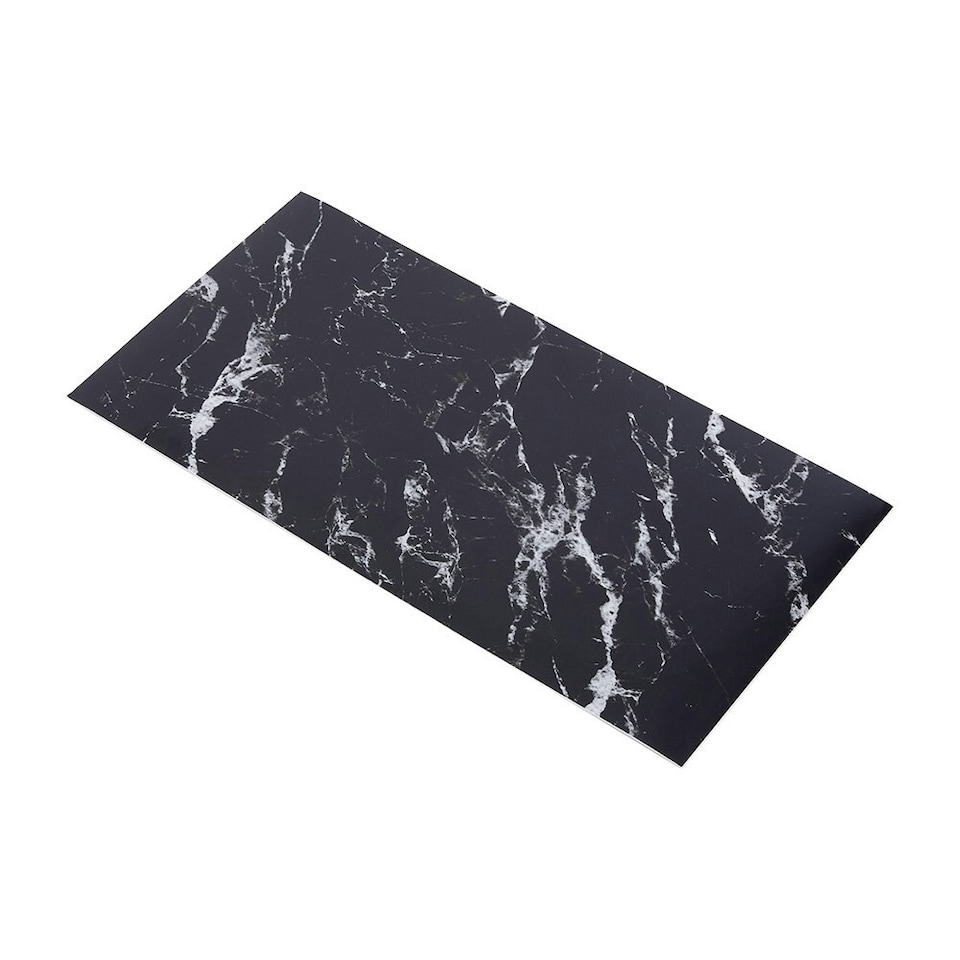 image 1 of Living and Home 10pcs Peel and Stick Black Marble Wall Sticker | Black