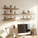image 10 of Levede Floating Shelves Wood Wall Mounted Shelf Rustic Set of 5 Light Brown