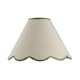 image 5 of Scallop Edge Natural Textured Linen Coolie Lamp Shade with Olive Trims | Green | Olive Green | 1