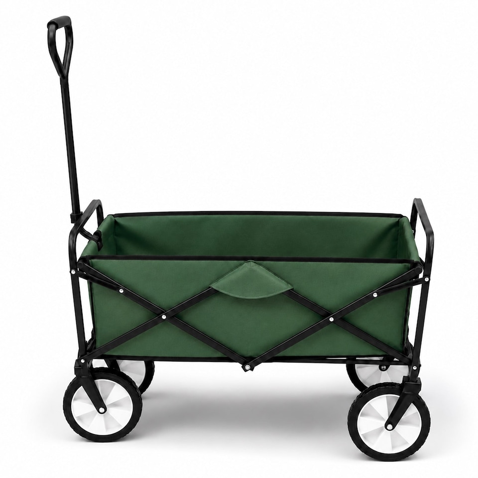 image 1 of Green Heavy Duty Foldable Garden Festival Trolley Cart Wagon Truck