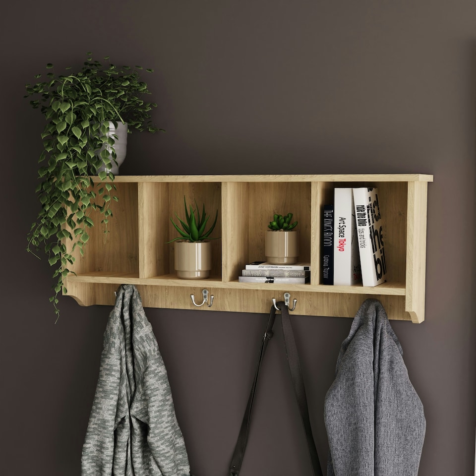 image 1 of GFW Kempton Wall Rack - Oak