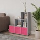 image 3 of 6-Cube Step Shelving Unit With Non Woven Inserts | Grey | Grey & Dark Pink | 1