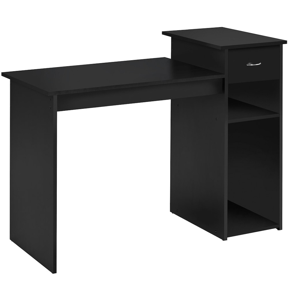 image 1 of Yaheetech Computer Desk Laptop Table w/Drawer & Shelves | White