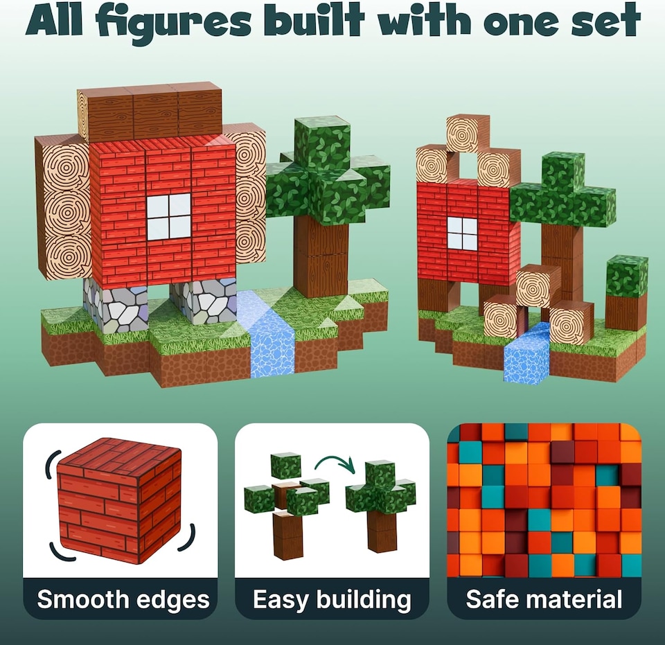 image 1 of Desire Deluxe Magnetic Building Blocks Montessori Construction Cubes for 3Plus Years Toys, Educational Magnetic Tiles Block for Girls & Boys Birthday Gift