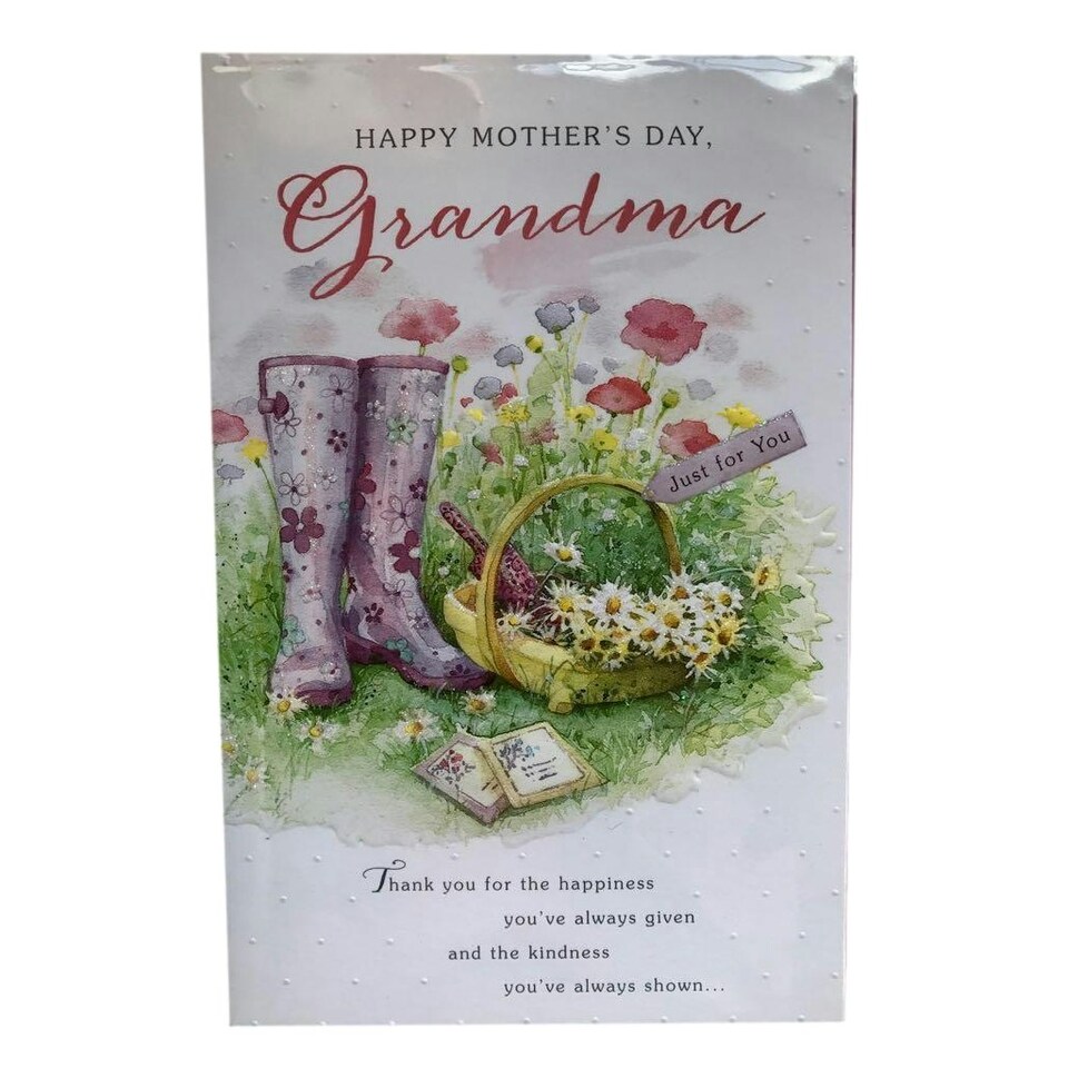 image 1 of Grandma Wellies And Flowers Mother's Day Card