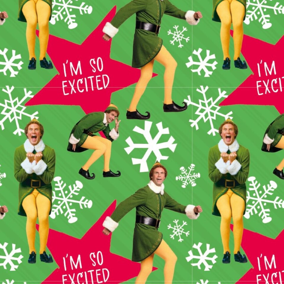 image 1 of Elf Christmas 4m Roll Wrapping Paper