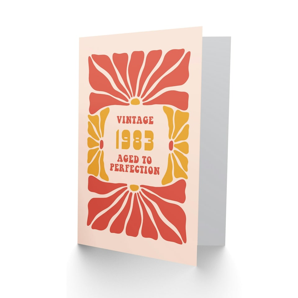 image 1 of Vintage Retro For Her Flower 60s Born 1983 Aged 42 Years Old 42nd Birthday Card