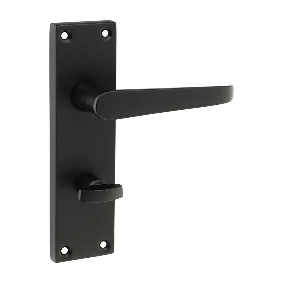 image 1 of Timco - Victorian Straight Bathroom Handles - Matt Black (Size 152 x 43 - 2 Pieces) Black