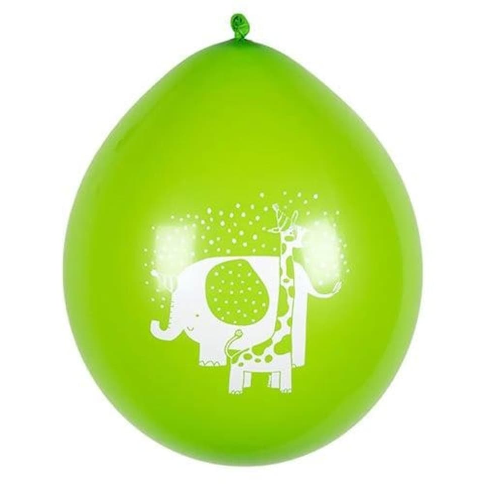 image 1 of Assorted Safari Animals Air Fill Latex Balloons 25cm / 10 in - Pack of 6