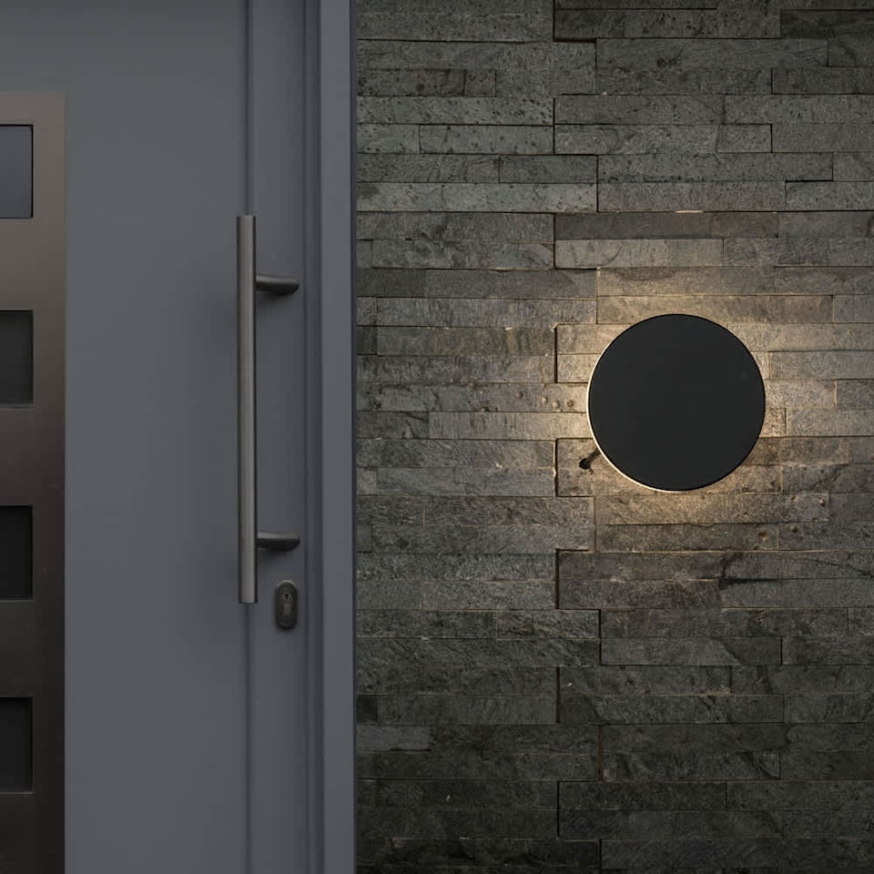image 1 of ValueLights Infinity Black Backlit Circle Integrated LED Wall Light | Black