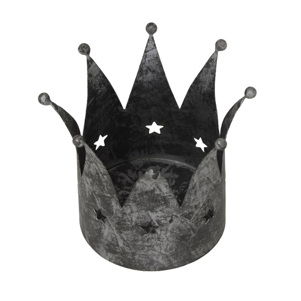 image 1 of Hill Interiors Antique Crown Candle Holder | Silver | Silver | One Size | 1