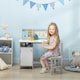 image 2 of HOMCOM Kids Table and Chair Set 2 PCs Table and Chair Set w/ Whiteboard Grey