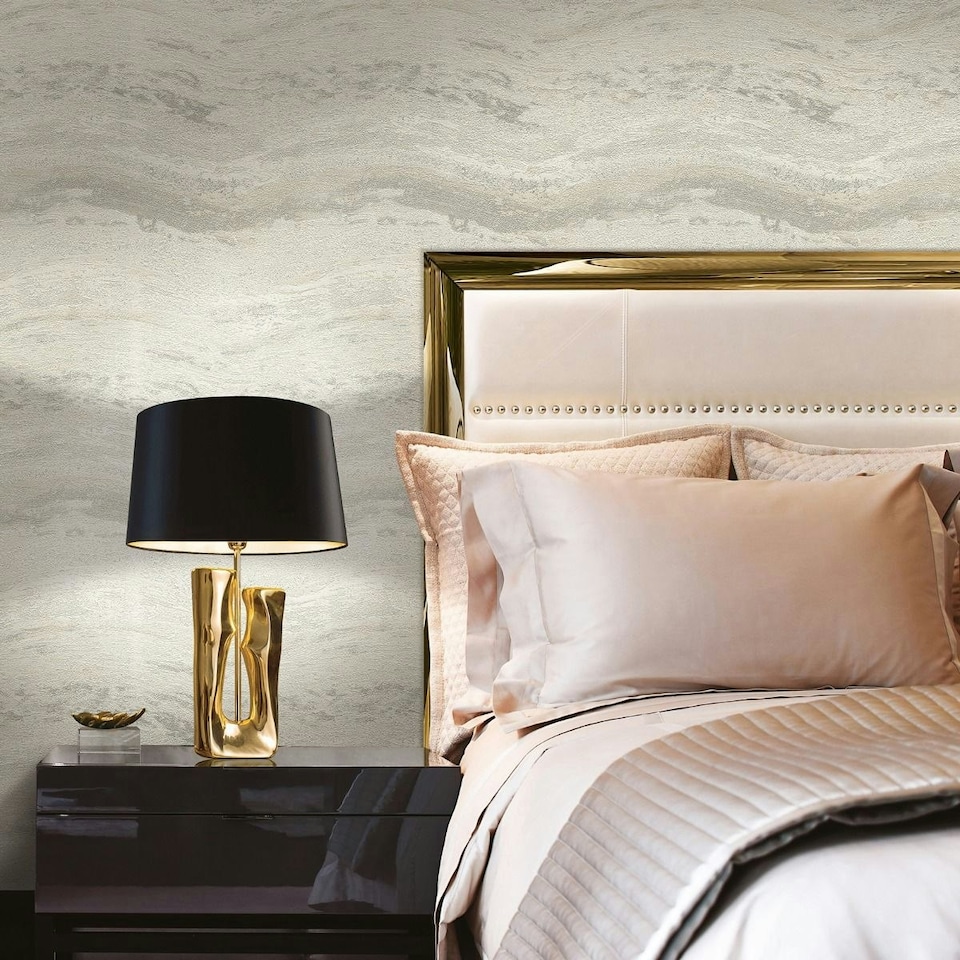 image 1 of Rasch The Design Library Textured Wallpaper - Champagne/White - One Size Cream
