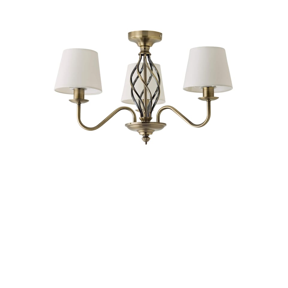 image 1 of ValueLights Memphis Traditional Antique Brass 3 Way Ceiling Light Chandelier | Gold