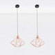 image 1 of Set of 2 Copper Geometric Pendant Light Fittings | Black | Copper | 2