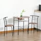 image 2 of HOMCOM 3-Piece Bar Table Set 2 Stools Industrial Dining Room W/ Storage Shelf