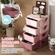 image 3 of HOMCOM 4 Drawers Plastic Storage Units, 4 Tier Kids Storage Units, Children Toy Chest for Nursery, Playroom, Bedroom, Pink | Pink