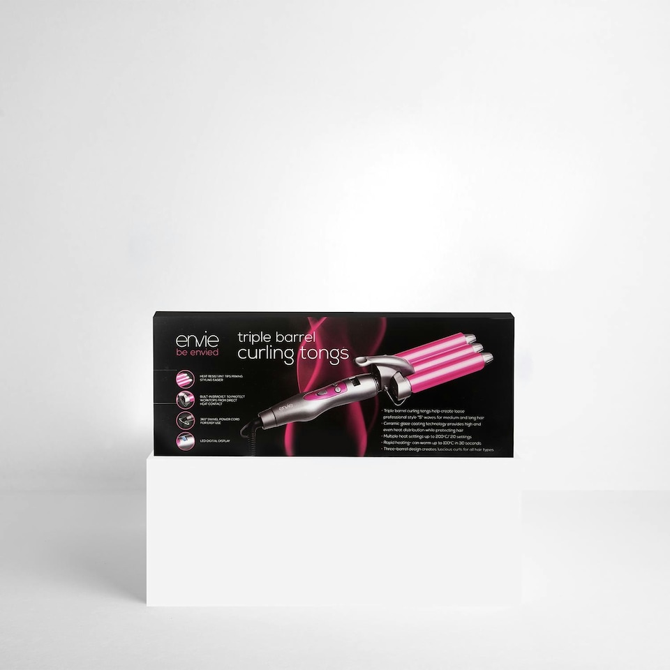image 1 of Envie 3 Barrel Hair Waver Curling Tongs with Multiple Heat Settings up to 200°C