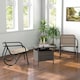image 6 of COSTWAY Rattan Umbrella Side Table Outdoor Garden Table Brown