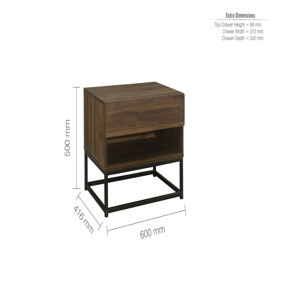 image 1 of Birlea Houston 1 Drawer Bedside