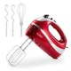 image 1 of VonShef 300W Red Hand Mixer Electric Whisk with 5 Speeds