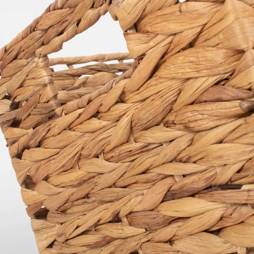 image 1 of Small Water Hyacinth Rectangular Storage Basket | Brown | Brown