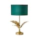 image 8 of ValueLights Christina Green Velvet with Gold Inner Drum Shade Gold Palm Leaf Table Lamp | Gold