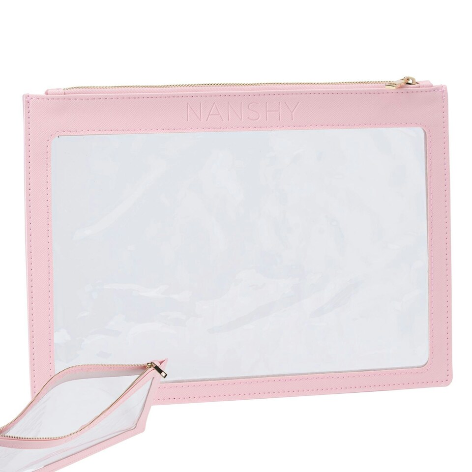 image 1 of Nanshy Clear PVC Makeup Pouch Pink