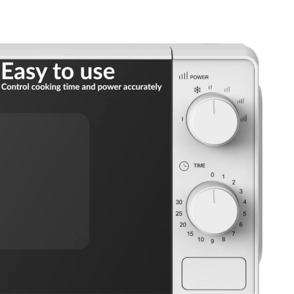 image 1 of HYE 20L 700W Freestanding Manual Microwave Oven - White - SA01MM207W13