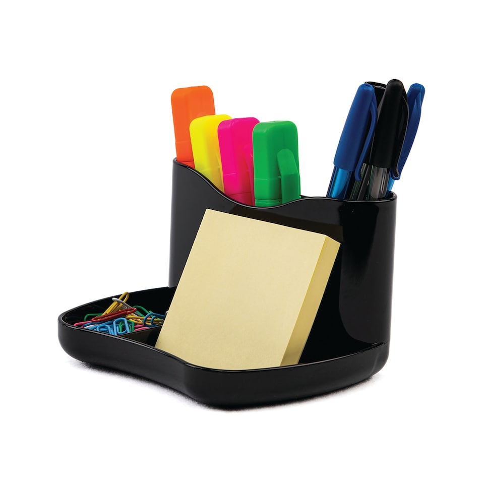image 1 of 5 Star Kaddymaster Desk Organiser Pen Holder Black Compact Office Desk Tidy for Pens Stationery Home School