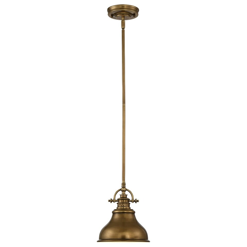 image 1 of Emery 1 Light Dome Ceiling Mini Pendant Weathered brass, E27
