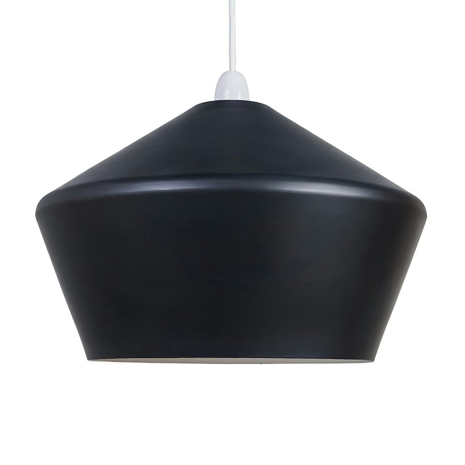 image 1 of ValueLights Otis Contemporary Black Flared Angular Ceiling Pendant Light Shade - Includes 10w LED GLS Bulb 3000K Warm White